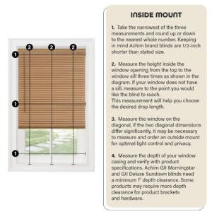 Cordless Light Filtering Mini Blinds for Indoor Windows - 32 Inch Width, 64 Inch Length, 1" Slat Size - Pearl White - Cordless GII Morningstar Window Blinds for Interior by Achim Home Decor