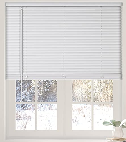 Calyx Interiors 1” Cordless Vinyl Mini Blinds, White, 22.5" W x 36" H, 04MV2224360