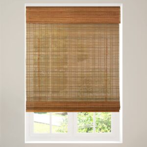 CALYX INTERIORS Cordless Bamboo Roman Shade Blind, Light Filtering, 30.5" W x 48" H, Ceylon Light Russet