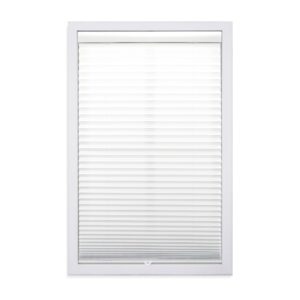 dez furnishings qdwt340720 cordless light filtering pleated shade, 34"w x 72"h, white