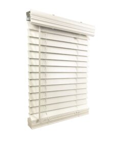 us window and floor 2" faux wood 22.5" w x 48" h, inside mount cordless window blinds, 22.5 x 48, smooth white,clf0102240480