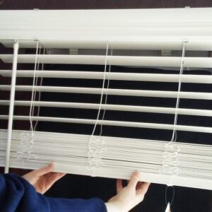 US Window and Floor 2" Cordless Faux Wood Blinds, Fit Windows 47" - 47 1/4", (Blind Size 46 5/8" x 36"), Inside Mount