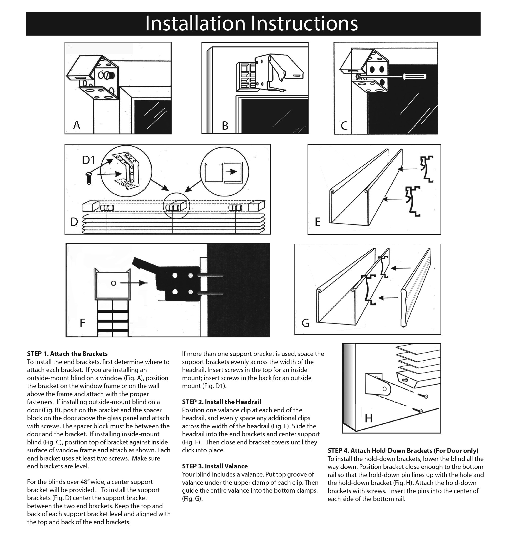 US Window and Floor 2" Cordless Faux Wood Blinds, Fit Windows 47" - 47 1/4", (Blind Size 46 5/8" x 36"), Inside Mount