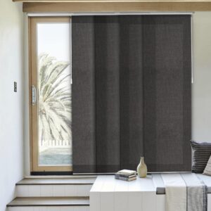 chicology room divider , vertical blinds , door blinds ,blinds for sliding glass doors , temporary wall , closet curtain , room door, ballroom grey (light filtering) w:46-86 x h:up-to 96 inches