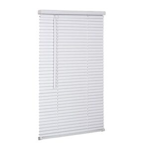 LOTUS & WINDOWARE Cordless Light Filtering, 1" Vinyl Mini Blind 59" Wide x 60" Long - White (MLX5960WH) - Horizontal Window Blinds for Interior, Door Blinds - Camper Blinds, 1" Slat Size