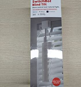 SwitchBot Blind Tilt Motorized Blinds - Smart Electric Blinds with Bluetooth Remote Control, Solar Powered, Light Sensing Control, Add Hub to Make it Compatible with Alexa & Google Home