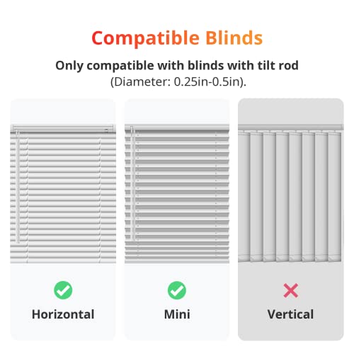 SwitchBot Blind Tilt Motorized Blinds - Smart Electric Blinds with Bluetooth Remote Control, Solar Powered, Light Sensing Control, Add Hub to Make it Compatible with Alexa & Google Home