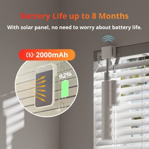 SwitchBot Blind Tilt Motorized Blinds - Smart Electric Blinds with Bluetooth Remote Control, Solar Powered, Light Sensing Control, Add Hub to Make it Compatible with Alexa & Google Home