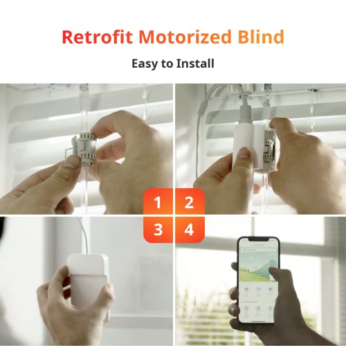 SwitchBot Blind Tilt Motorized Blinds - Smart Electric Blinds with Bluetooth Remote Control, Solar Powered, Light Sensing Control, Add Hub to Make it Compatible with Alexa & Google Home