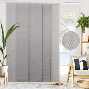 chicology vertical blinds, room divider, door blinds,blinds for sliding glass doors, temporary wall, closet curtain, room door, woven gray (natural woven) w:46-86 x h:up-to 96 inches