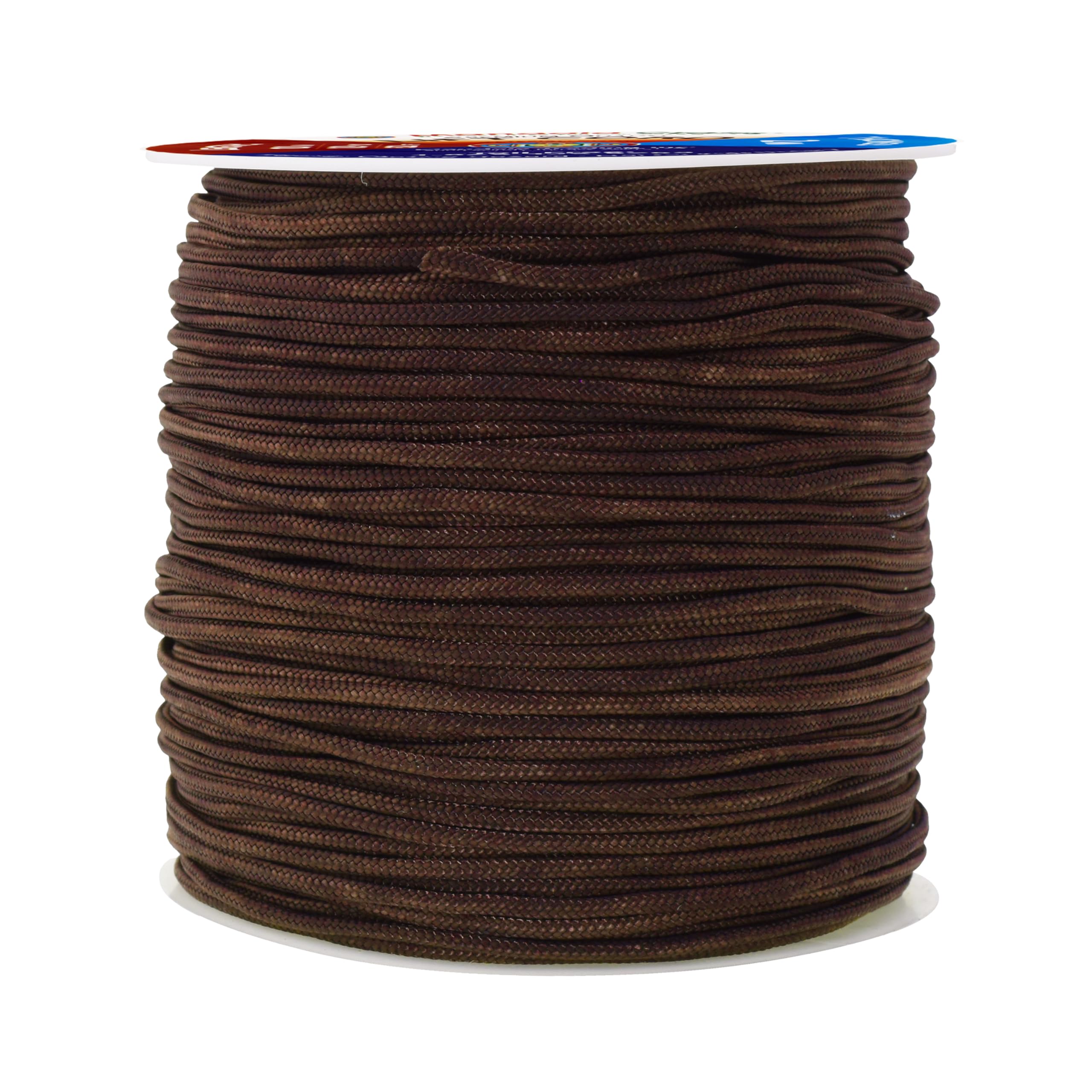 Mandala Crafts Strings Lift Cords - Roman Shades Cord Brown 2mm Nylon Cord - 109 Yds Braided Nylon String