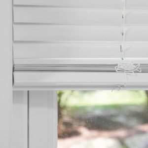 Vinyl Mini Blinds 1-inch Cordless Room Darkening Blind for Windows - Starting at $9.97 - (Over 1,400 Add'l Custom Sizes) Vinyl Blinds, Mini Blinds, Window Blinds Cordless, White - 26" W x 60" H