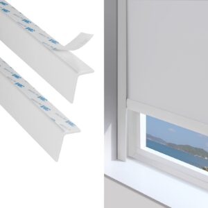 zstarr pvc light blockers blackout light blockers side tracks for window shades and blinds,side tracks for blackout shades easy to instal,light blocking strips for bedroom (white, 57.5",2pcs)