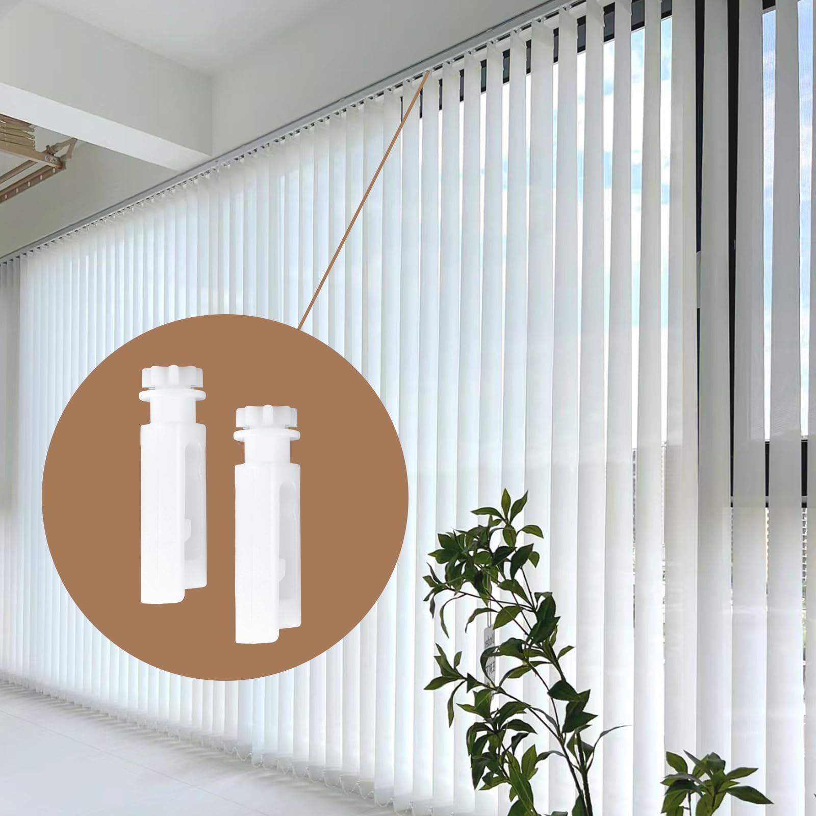 20 Pieces Vertical Blind Repair Carrier with Stem White Plastic Vertical Blind Repair Replacement Parts Vertical Blinds Curtain Accessories