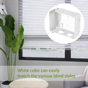 2Pcs Blind Brackets, Box Mounting Brackets for Mini Blinds 2.5 Inch, Window Low Profile Mini Blind Mounting Brackets Holder Window Blinds Headrail Brackets for Window Blinds , White