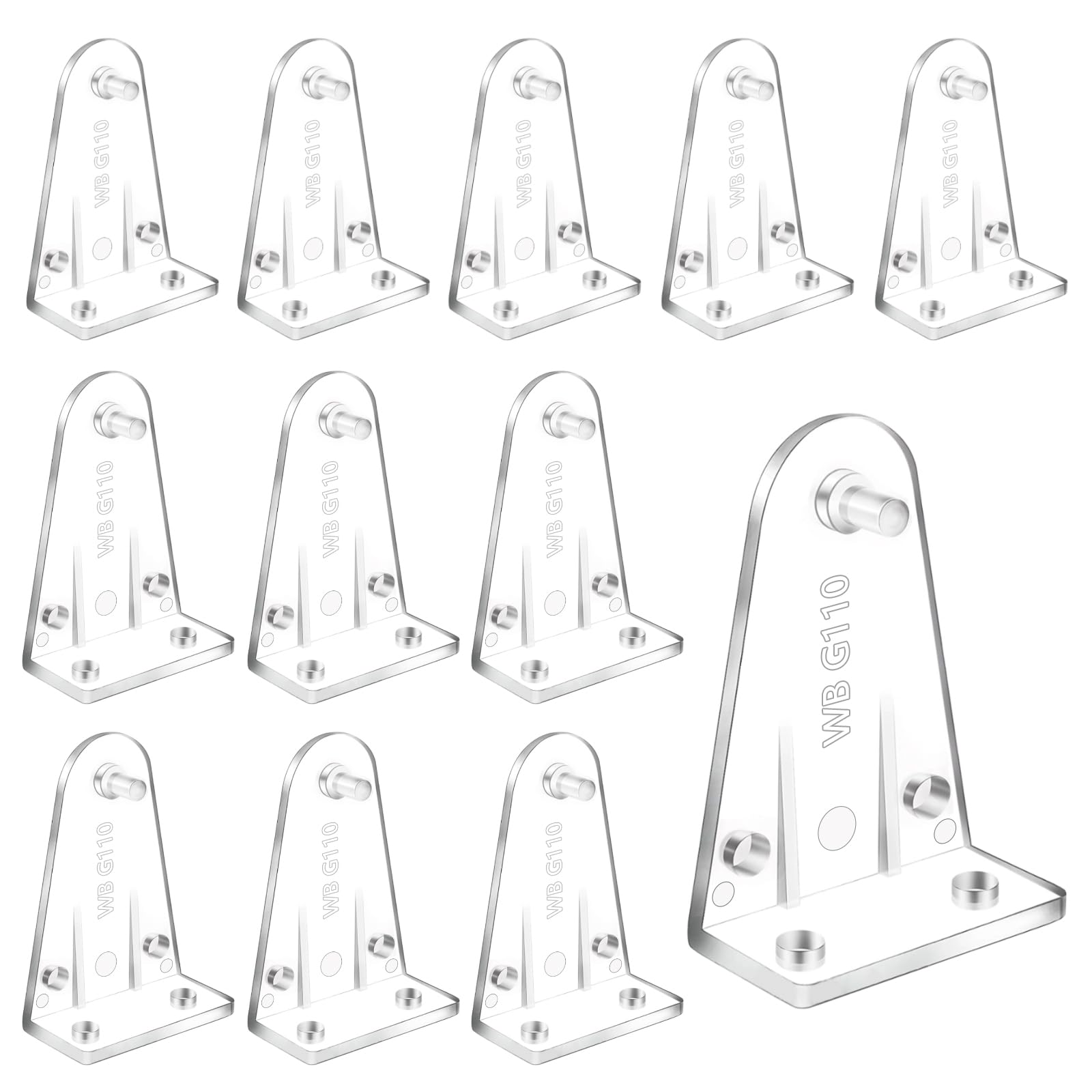 12 Pieces Blind Hold Down Brackets 2 Inch Clear Plastic Blinds Hooks Bottom Rail Hold Clips Replacement for Horizontal Blinds