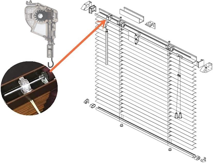 Wand Tilter 2pcs for 2" Blinds Hexagon Shaped Gear Hook Connection for 2" Low Profile Horizontal Blinds