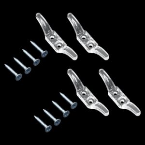 LifCratms 4Pcs Clear Blind Cord Cleats, Transparent Plastic Safety Rope Cleat Window Cord Cleat Cord Holder with Screws for Window Blinds Curtains Sun Shades Ropes