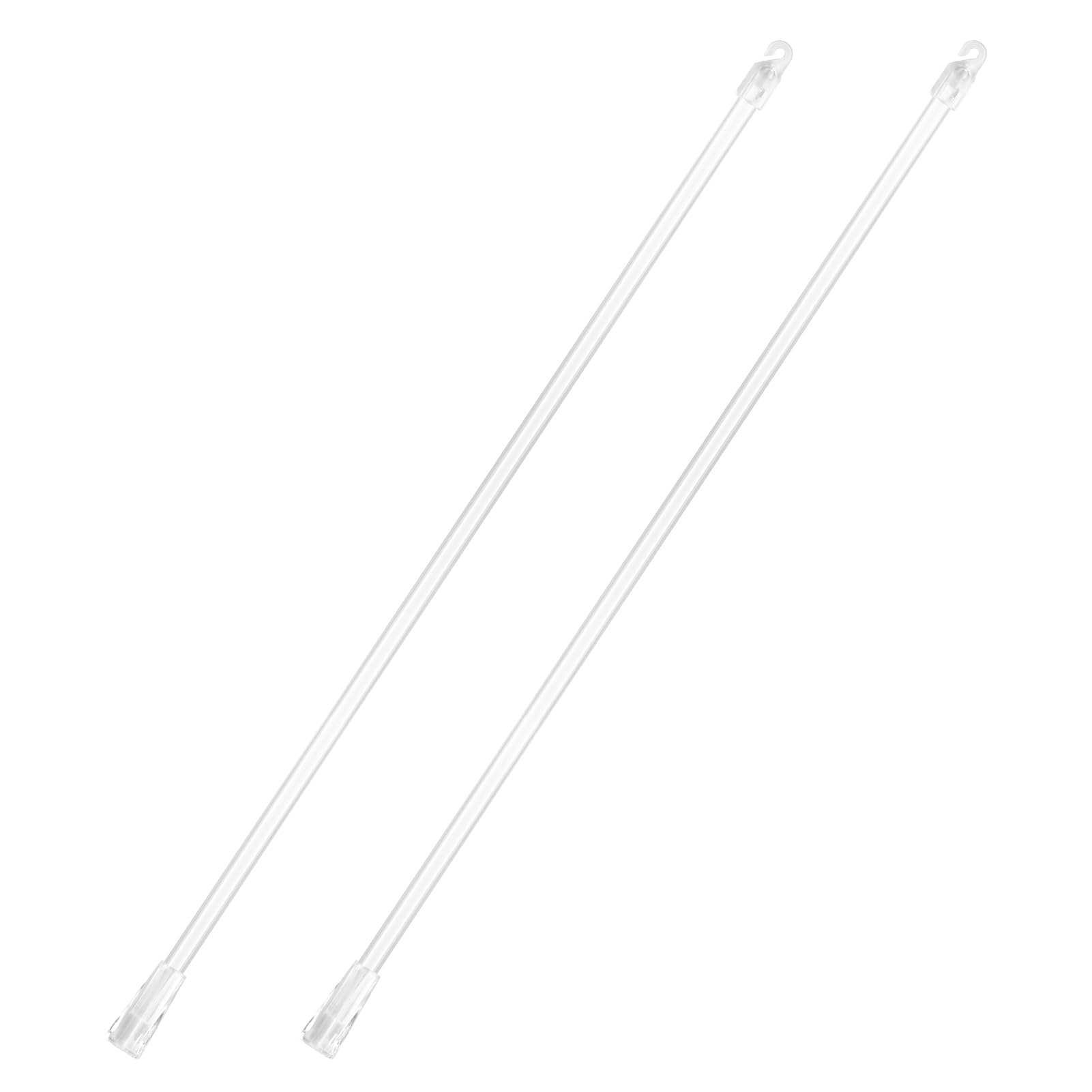 AOOCEEPAW 17 Inches 2 Pieces Blind Wand, Vertical Blinds Replacement Parts, Tilt Wand Replacement, Clear Blind Rod with Hook and Grip, Plastic Blind Opener, Long Window Blind Stick Tilt Rod