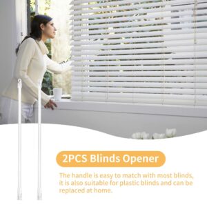 AOOCEEPAW 17 Inches 2 Pieces Blind Wand, Vertical Blinds Replacement Parts, Tilt Wand Replacement, Clear Blind Rod with Hook and Grip, Plastic Blind Opener, Long Window Blind Stick Tilt Rod