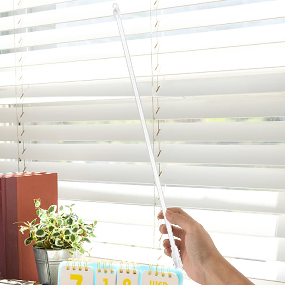 AOOCEEPAW 17 Inches 2 Pieces Blind Wand, Vertical Blinds Replacement Parts, Tilt Wand Replacement, Clear Blind Rod with Hook and Grip, Plastic Blind Opener, Long Window Blind Stick Tilt Rod