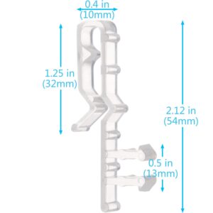 Valance Clips for Blinds 2 Inch Hidden Channel Window Blind Clips Clear Plastic Replacement Accessories Parts for Horizontal Wood Blinds (20 Pieces)