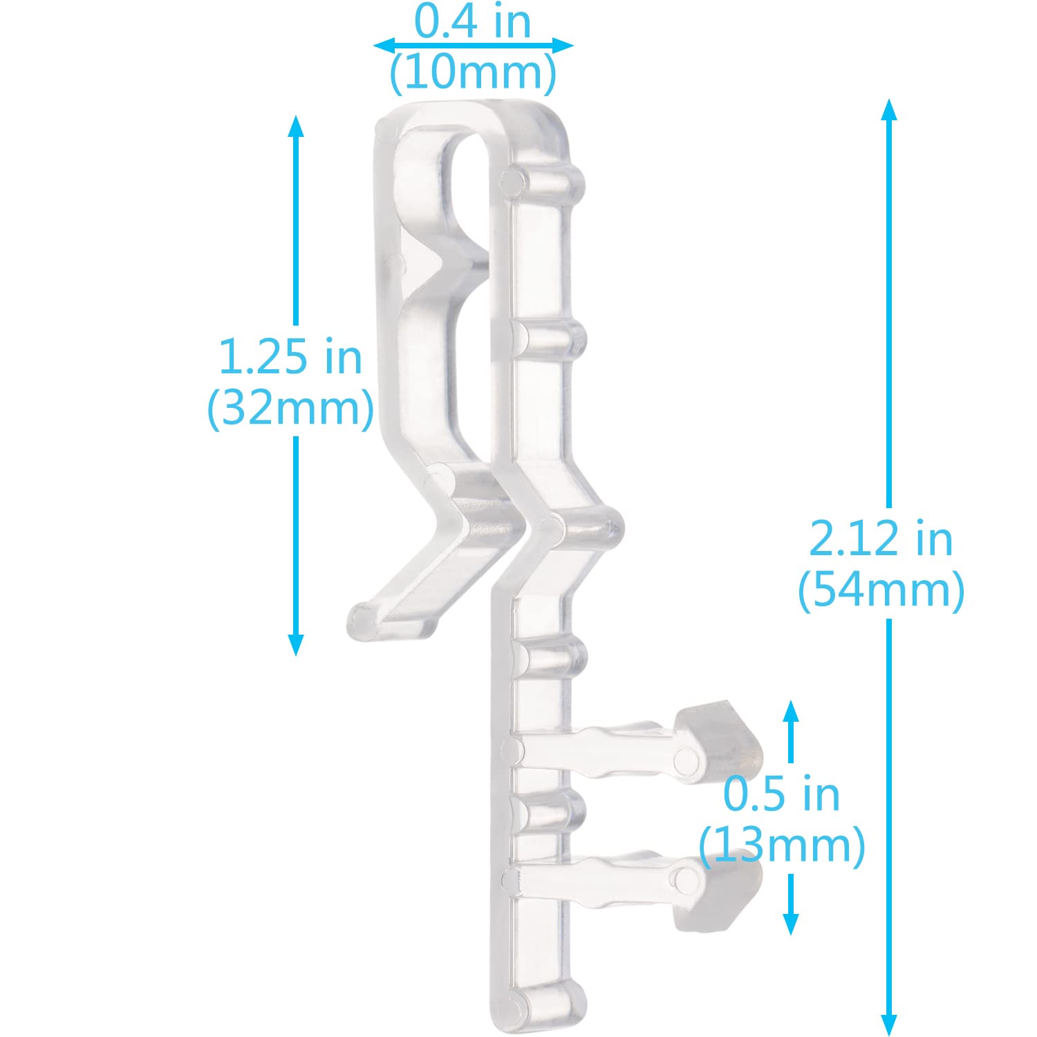 Valance Clips for Blinds 2 Inch Hidden Channel Window Blind Clips Clear Plastic Replacement Accessories Parts for Horizontal Wood Blinds (20 Pieces)