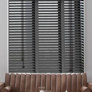 Wooden Blinds for Windows, 5cm Slats Wood Window Blinds & Shades, Blackout Blinds Venetian Blindsfor Interior Windows, Filtered Light Horizontal Blinds Privacy Curtains