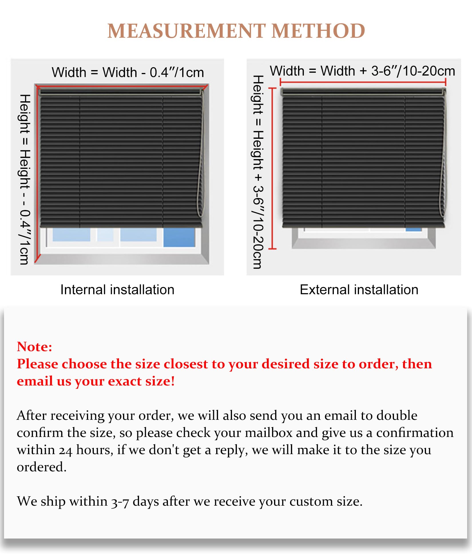 Wooden Blinds for Windows, 5cm Slats Wood Window Blinds & Shades, Blackout Blinds Venetian Blindsfor Interior Windows, Filtered Light Horizontal Blinds Privacy Curtains