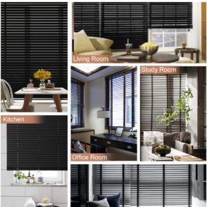 Wooden Blinds for Windows, 5cm Slats Wood Window Blinds & Shades, Blackout Blinds Venetian Blindsfor Interior Windows, Filtered Light Horizontal Blinds Privacy Curtains