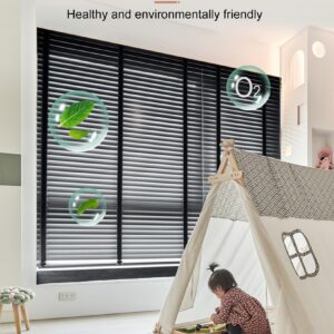 Wooden Blinds for Windows, 5cm Slats Wood Window Blinds & Shades, Blackout Blinds Venetian Blindsfor Interior Windows, Filtered Light Horizontal Blinds Privacy Curtains