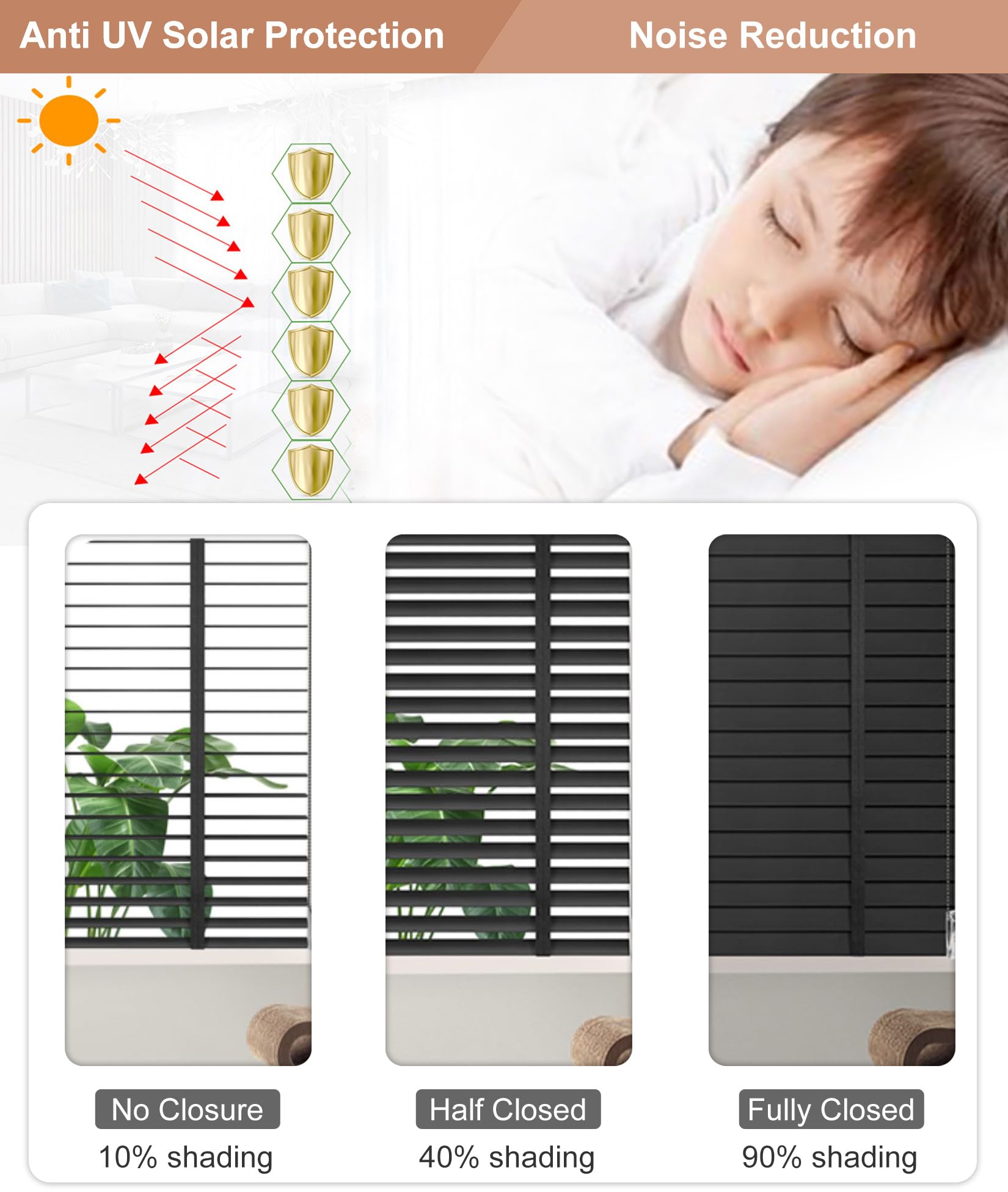 Wooden Blinds for Windows, 5cm Slats Wood Window Blinds & Shades, Blackout Blinds Venetian Blindsfor Interior Windows, Filtered Light Horizontal Blinds Privacy Curtains