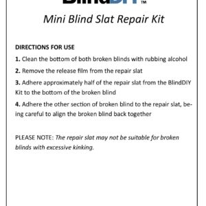 BlindDIY™ Clear Mini Blind Slat Repair Kit-Clear Blind Repair Tabs with String Holes- Clear Blind Fixers-Horizontal Blinds Replacement Slats