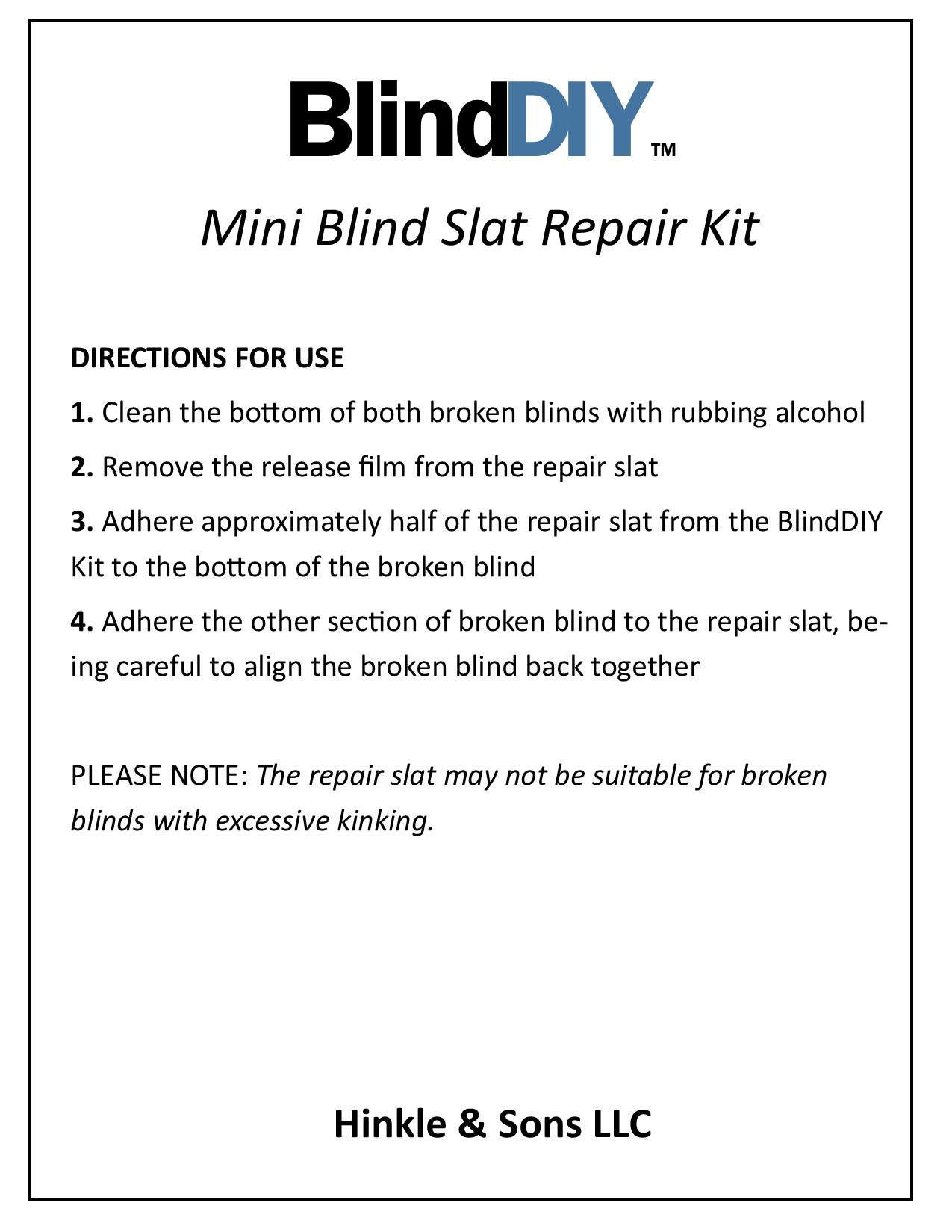 BlindDIY™ Clear Mini Blind Slat Repair Kit-Clear Blind Repair Tabs with String Holes- Clear Blind Fixers-Horizontal Blinds Replacement Slats