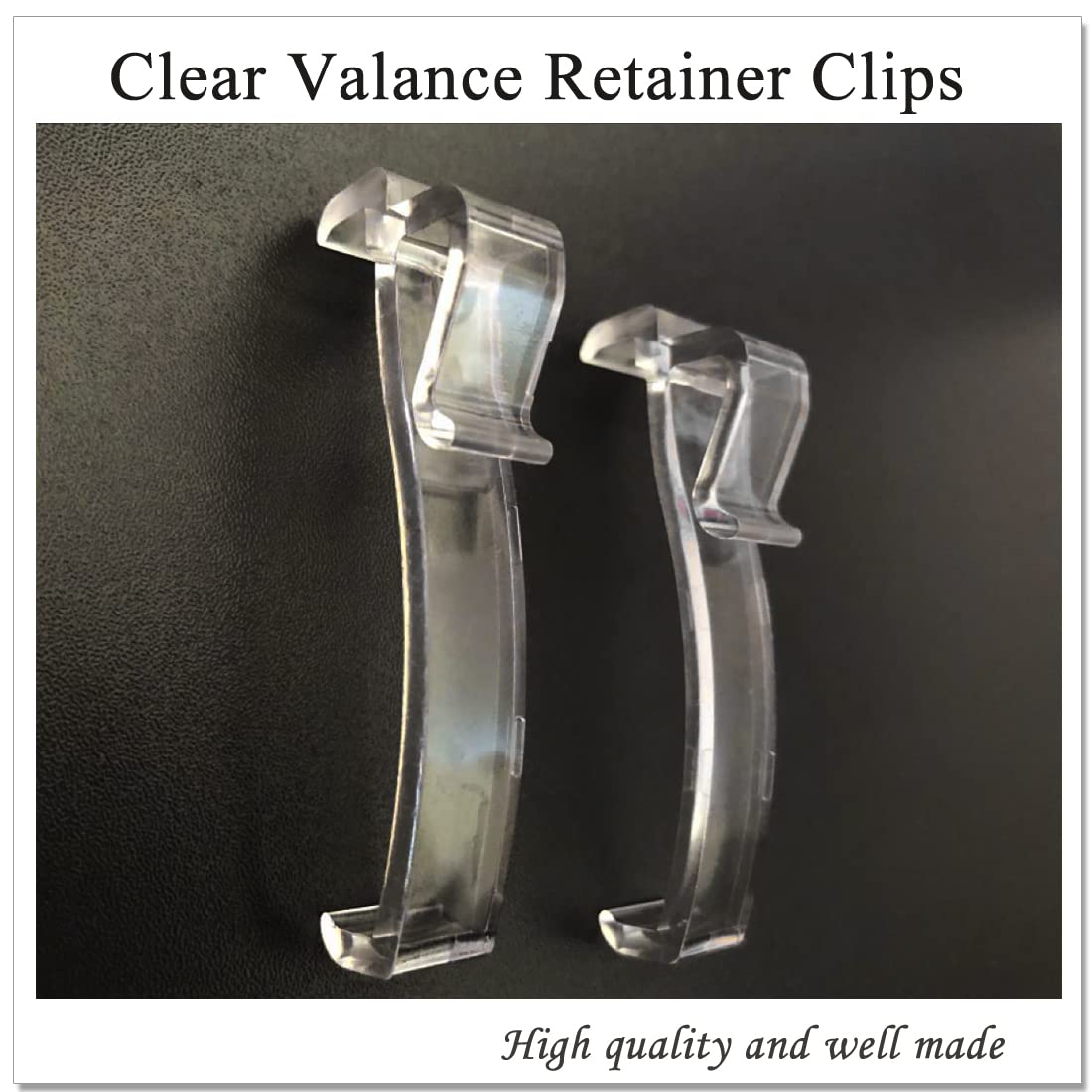 Valance Clips for Blinds, 2.5 Inch Valance Clips, Clear Plastic Valance Clips, Hidden Valance Clips for Horizontal Blind Valance (12 PCS)