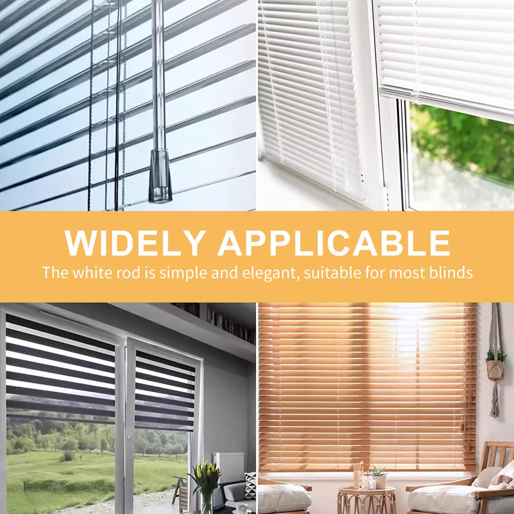 2pcs Blind Wand Vertical Blinds Replacement Parts Blind Rod with Hooks, Clear Acrylic Blind Tilt Wand Replacement Blind Opener Long Window Blind Stick Tilt Rod(17inch)