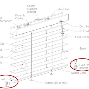 Cutelec 4pcs Hold Down Brackets Clear Color Bottom Rail Hold Clips for 2inch High Profile Blinds