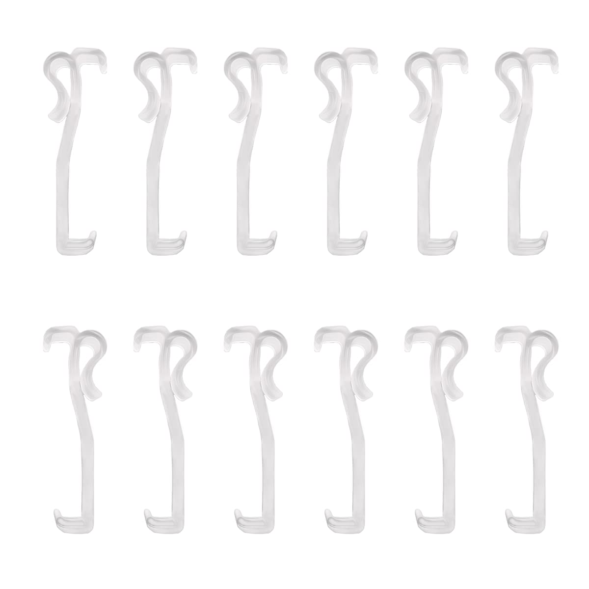 12Pcs 2.5 Inch Valance Clips Window Blind Clips Clear Plastic Valance Retainer Clips Hidden Valance Clips for Horizontal Blind Valance