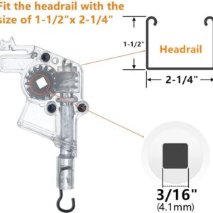 Cutelec 4pcs Wand Tilter for 2" Low Profile Horizontal Blinds Tilt Mechanism Hook Connection with Square Shaped Gear Low Rail Blinds Accessory