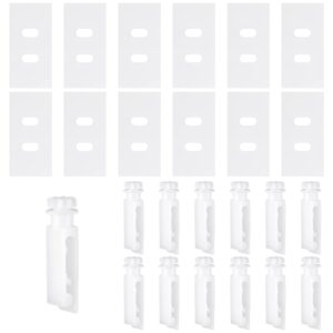 Vertical Blinds Repair Kit, Include 12 Sets Vertical Blind Repair Tabs and 12 Pcs Vertical Blind Stem Clips Replacement, Vertical Blinds Replacement Parts for Broken and Missing Vertical Blinds