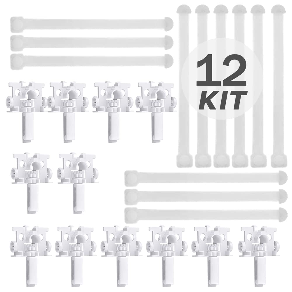 Smatagee 12Pcs Broken Missing Vertical Blinds Repair Kit,Vertical Blind Repair Carrier Repair Bracket Blinds Replacement Parts, White