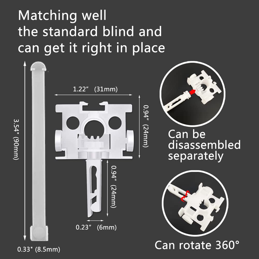 Smatagee 12Pcs Broken Missing Vertical Blinds Repair Kit,Vertical Blind Repair Carrier Repair Bracket Blinds Replacement Parts, White