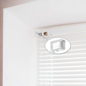 Hotop Blind Brackets 2.5 Inch Low Profile Box Mounting Bracket for Window Blinds, White（6）