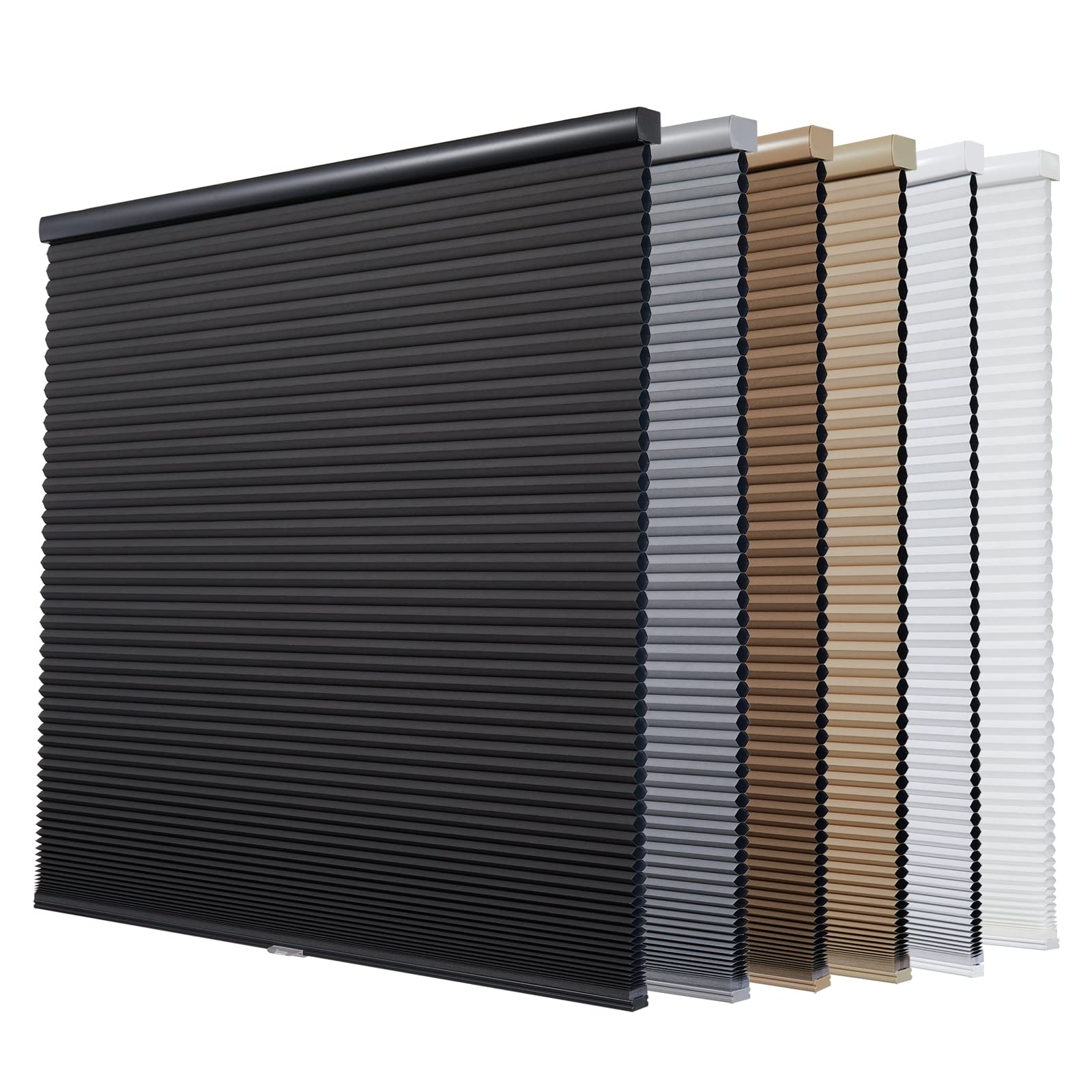 Persilux Cordless Blackout Honeycomb Window Shades, Room Darkening Blinds for Home - 23"W x 48"H, Easy Install