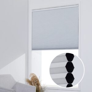 Persilux Cordless Blackout Honeycomb Window Shades, Room Darkening Blinds for Home - 23"W x 48"H, Easy Install