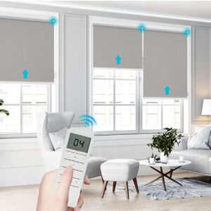 HUIYEETEX 15 Channel Blind Controller - DC2702 Wireless Control for Motorized Roller Shades, RF 433.92 Wall Control Emitter