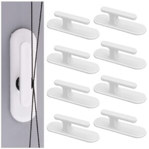 grevosea 8 pieces blind cord winding safety blind cord hooks blind cord holder adhesive wall hook wrap cleats baby proofing for home office window blinds curtains sun shades ropes white