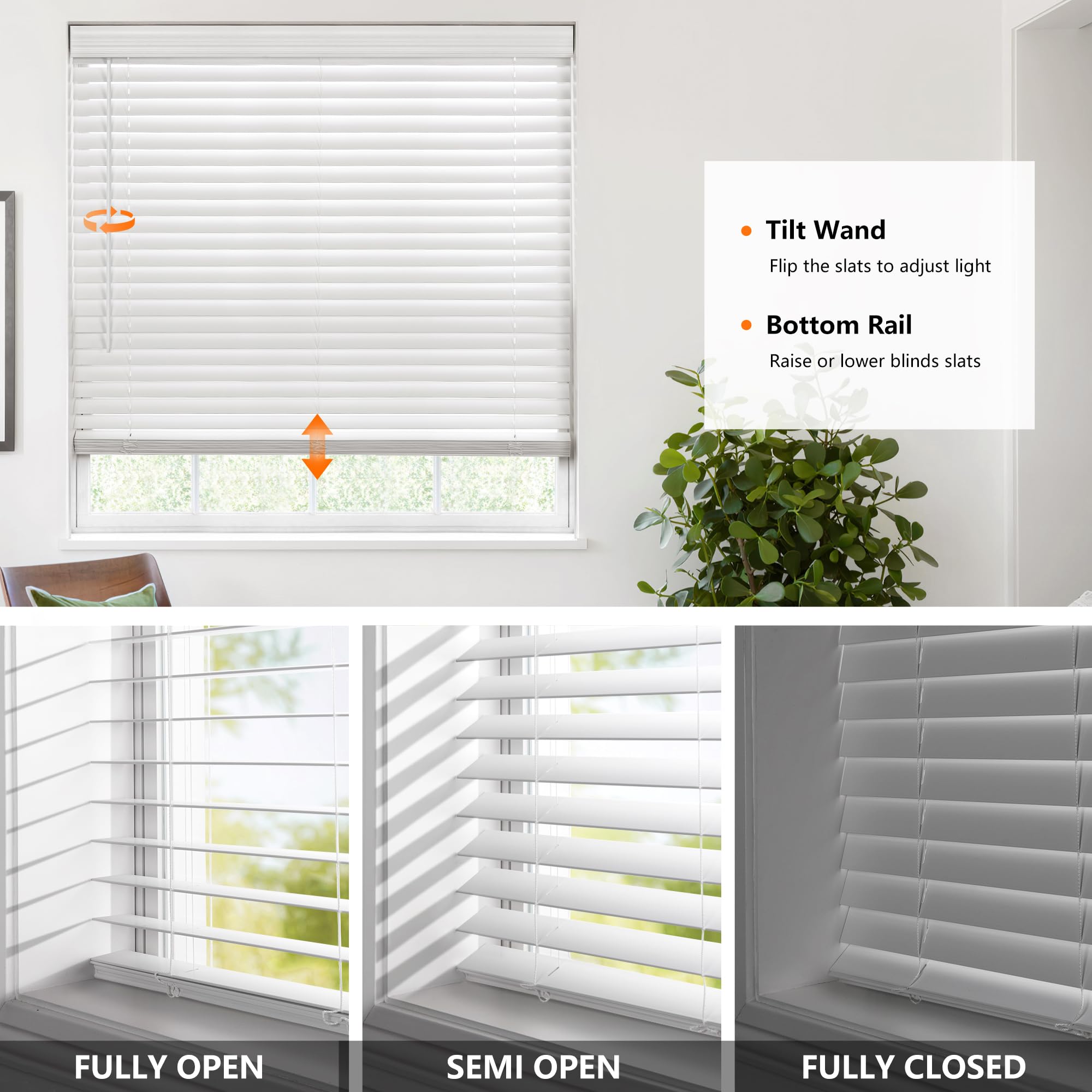 LazBlinds 2-inch Cordless Faux Wood Blinds with Royal Valance, Room Darkening Horizontal Window Blinds, Inside Mount Blinds for Windows - Actual Blinds Size: 70.5'' W x 72'' H - White