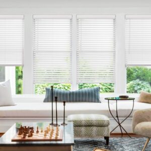 LazBlinds 2-inch Cordless Faux Wood Blinds with Royal Valance, Room Darkening Horizontal Window Blinds, Inside Mount Blinds for Windows - Actual Blinds Size: 70.5'' W x 72'' H - White