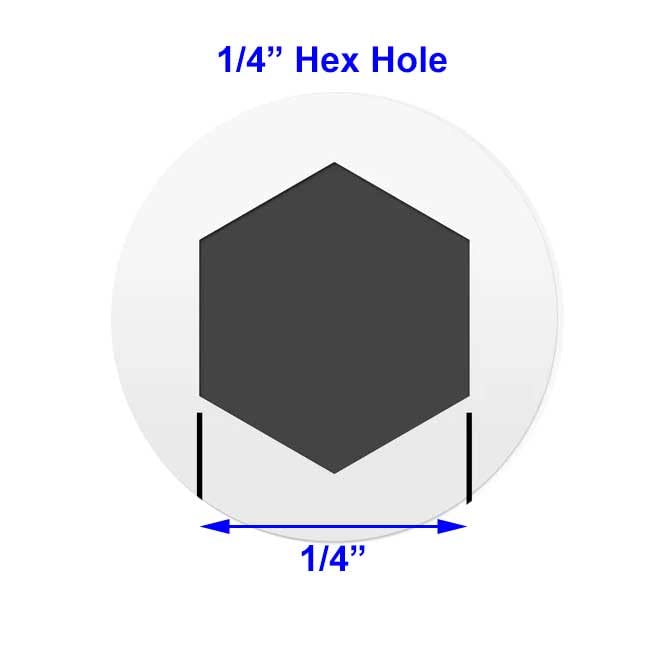 Heavy Duty Hex Hole Wand Tilter for 2" Horizontal Blinds (Clear-Metal Shaft, Pack of 1)